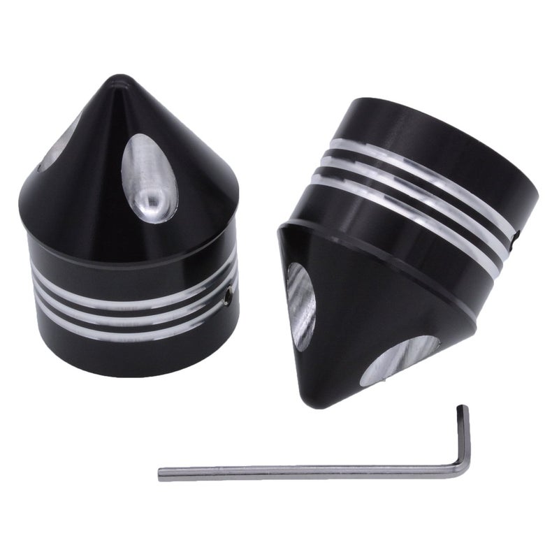 NATGIC 1 Pair Motorcycle Aluminum Front Axle Nut Cover Cap Kit for Dyna Softail Sport-ster Touring Road King FXD FXST FLHT 883 1200 XL (Black) - Image 4